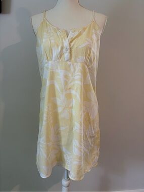 Yellow Floral Spaghetti-Strap Swim Coverup